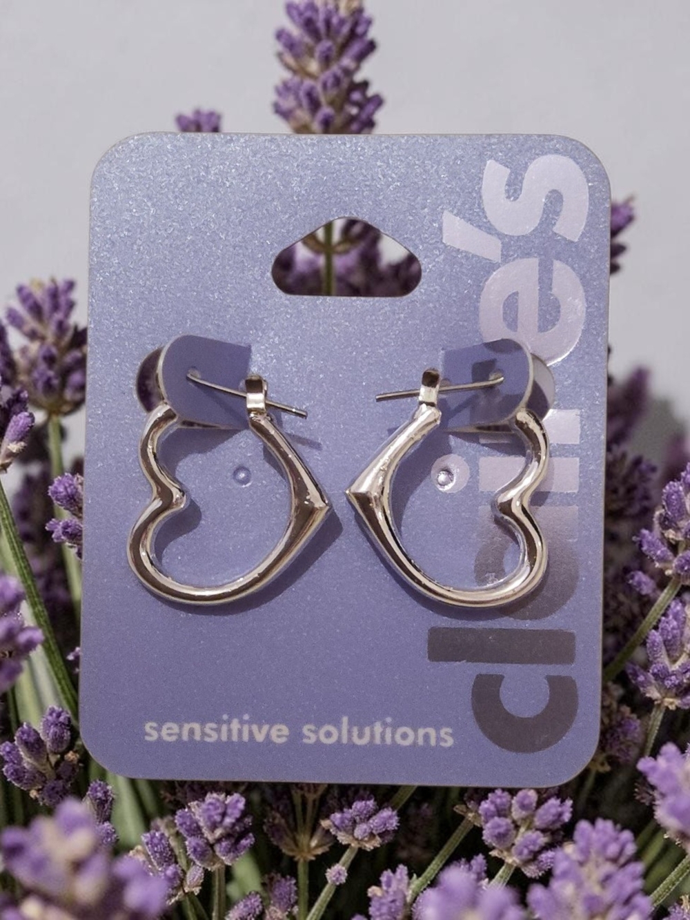 Claire's Silver Open Heart Hoop Earrings